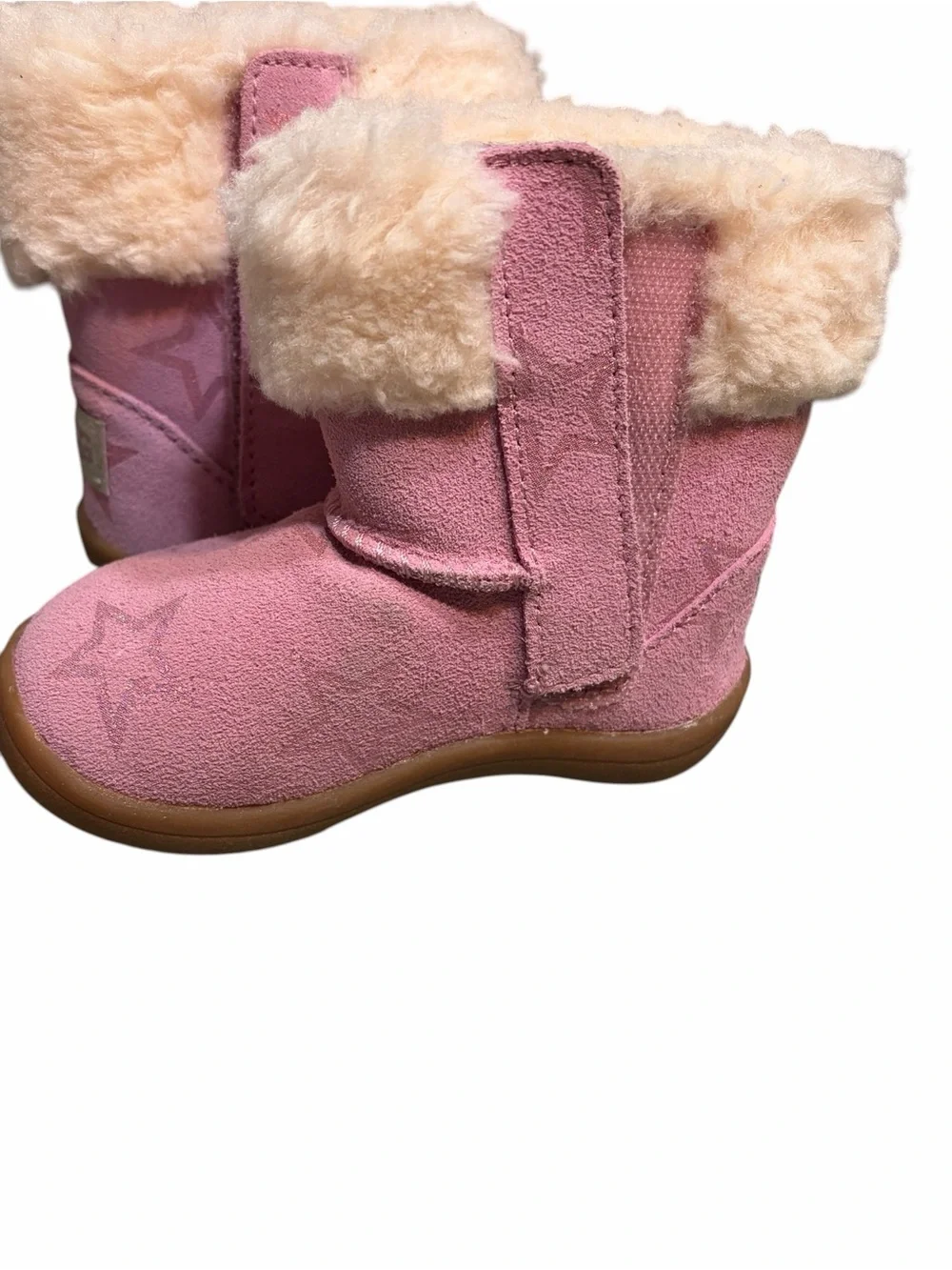 Uggs Girl’s Pink Star Faux-Fur Winter Boots